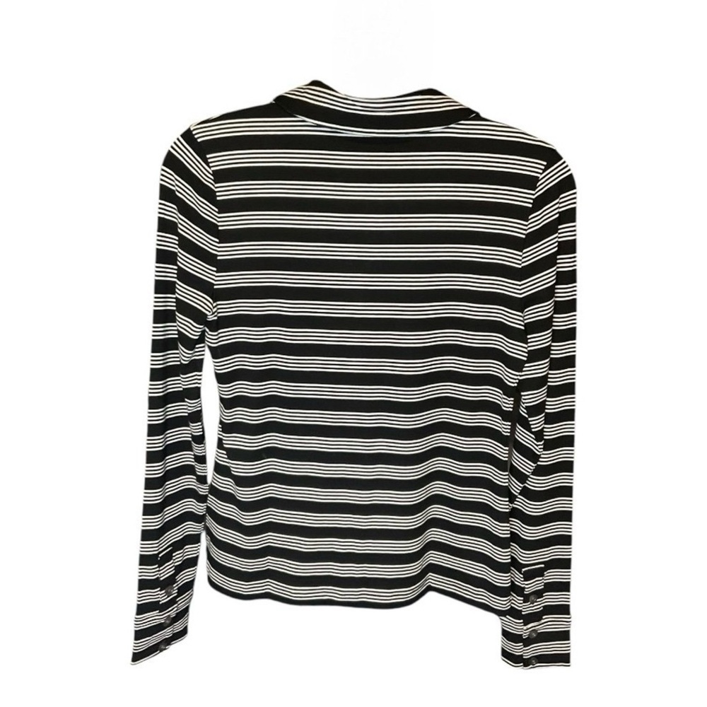 J. Crew Long Sleeve Button Up Top In Stripe Refined Rib S - Picture 2 of 3